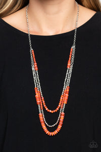 Open Door Jewelry - Newly Neverland - Orange Necklace - Paparazzi Accessories