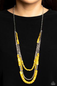 Open Door Jewelry - Newly Neverland - Yellow Necklace - Paparazzi Accessories