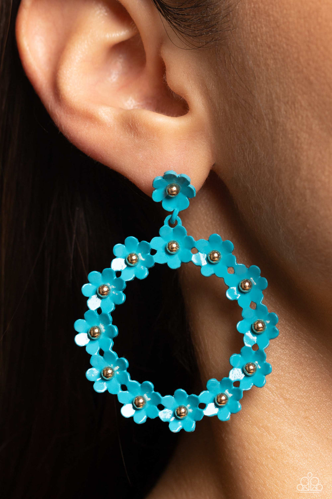 Open Door Jewelry - Daisy Meadows - Blue Post Earrings - Paparazzi Accessories