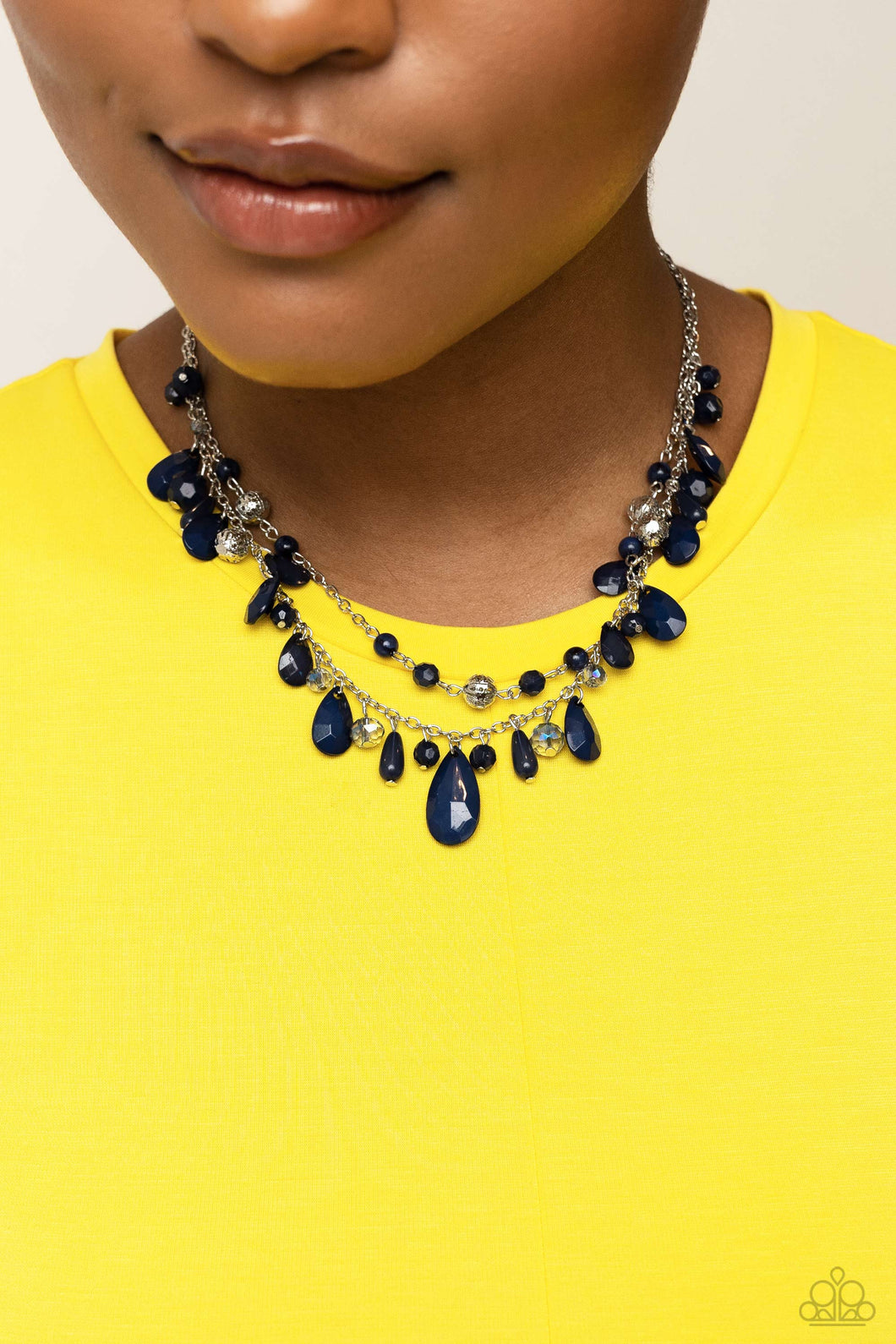 Open Door Jewelry - Flirty Flood - Blue Necklace - Paparazzi Accessories