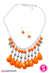 Open Door Jewelry - Beauty School Drop Out - Orange Necklace - Paparazzi Accessories