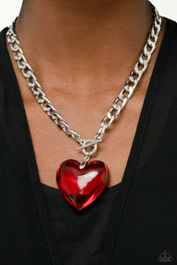 Open Door Jewelry - GLASSY-Hero - Red Necklace - Paparazzi Accessories