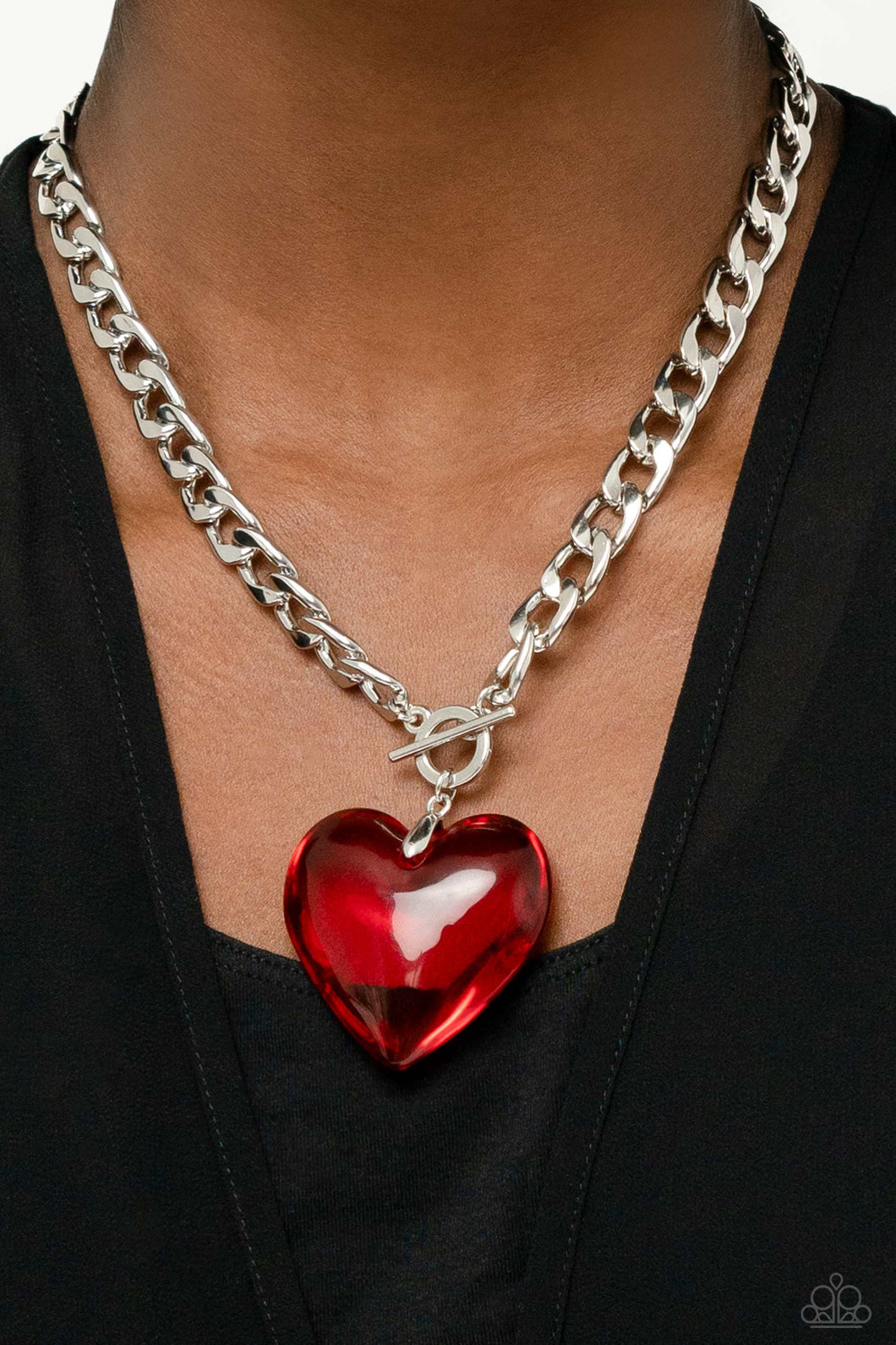 Open Door Jewelry - GLASSY-Hero - Red Necklace - Paparazzi Accessories