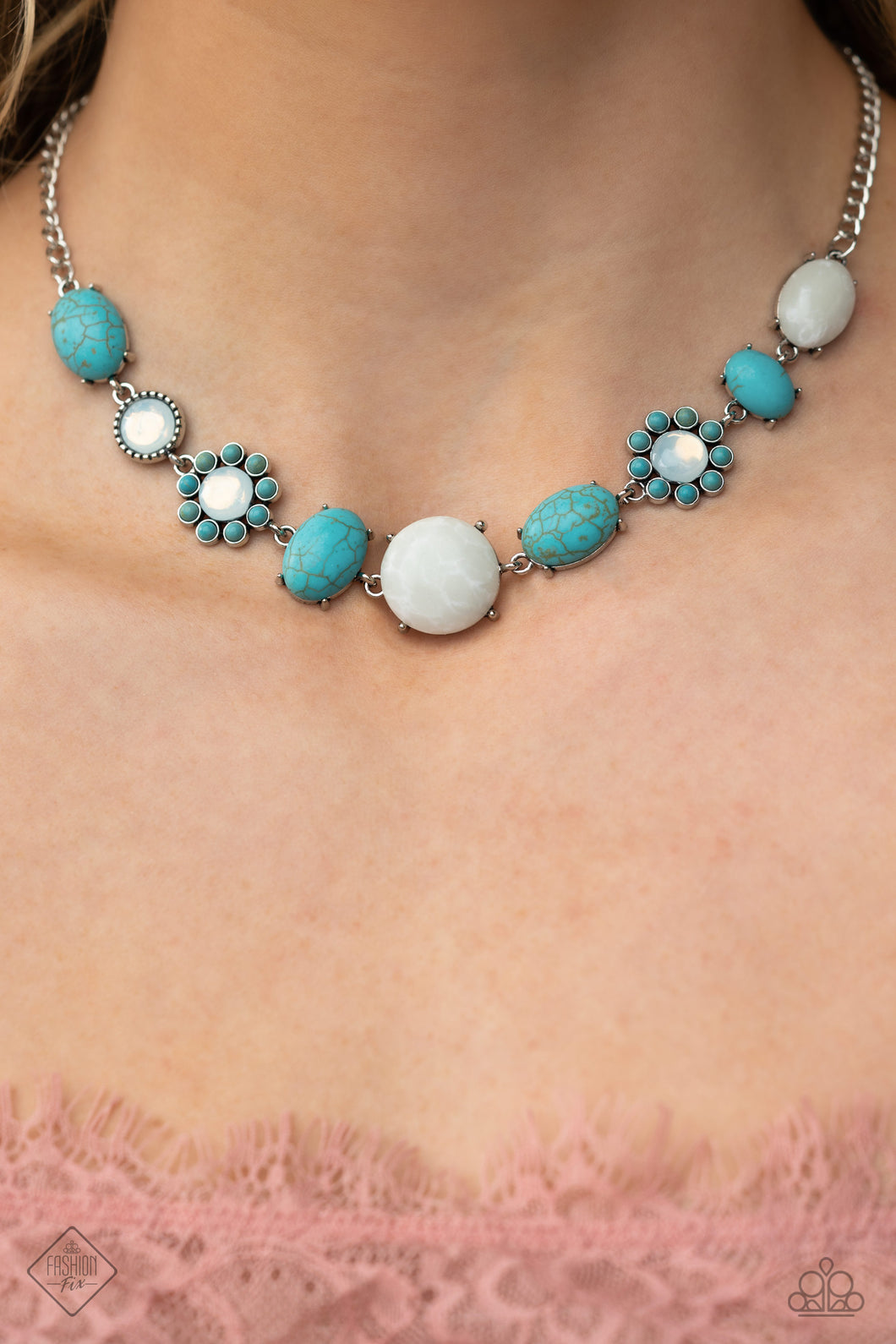 Open Door Jewelry - Cowboy Catwalk - Blue Necklace - Paparazzi Accessories