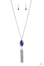 Load image into Gallery viewer, five-dollar-jewelry-tassel-tabloid-blue-necklace-paparazzi-accessories
