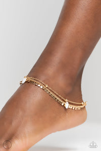 Open Door Jewelry - Surf City - Gold Anklet - Paparazzi Accessories