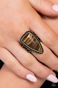 Open Door Jewelry - Earthy Engagement - Brass Ring - Paparazzi Accessories