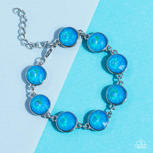 Open Door Jewelry - Enchanted Emblems - Blue Bracelet - Paparazzi Accessories