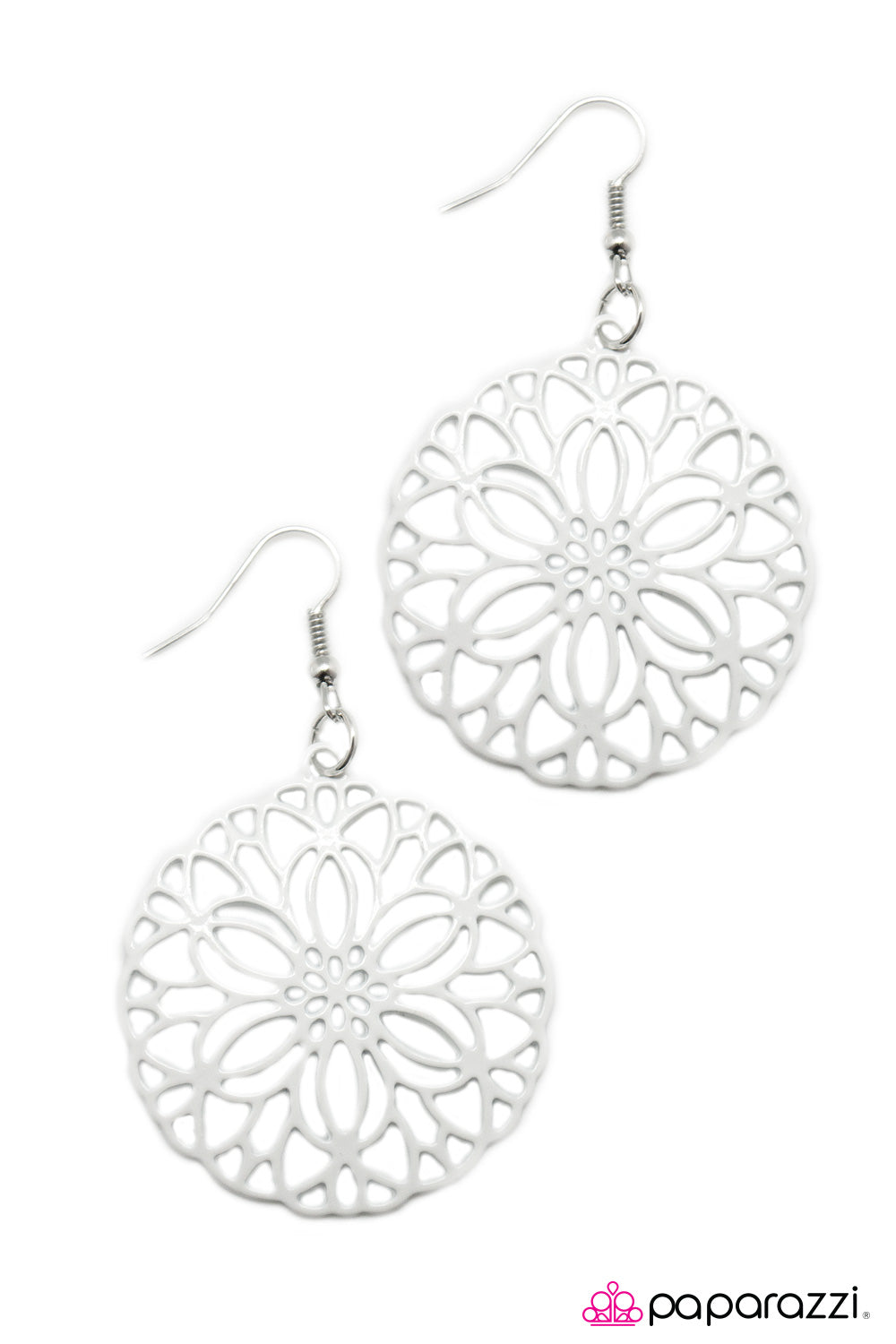 Open Door Jewelry - Glamour Guru - White Earrings - Paparazzi Accessories