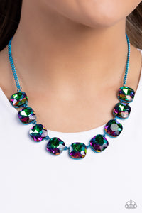 Open Door Jewelry - Combustible Command - Blue Necklace - Paparazzi Accessories