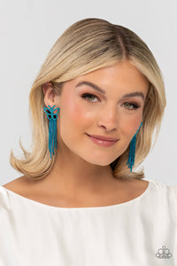 Open Door Jewelry - Billowing Butterflies - Blue Post Earrings - Paparazzi Accessories