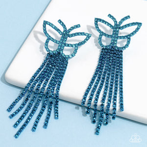 Open Door Jewelry - Billowing Butterflies - Blue Post Earrings - Paparazzi Accessories