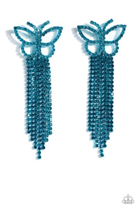 five-dollar-jewelry-billowing-butterflies-blue-post earrings-paparazzi-accessories