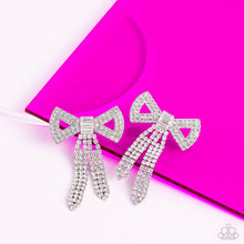 Load image into Gallery viewer, Open Door Jewelry - Just BOW With It - White Post Earrings - Paparazzi Accessories
