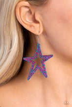 Load image into Gallery viewer, Open Door Jewelry - Rockstar Energy - Blue Earrings - Paparazzi Accessories
