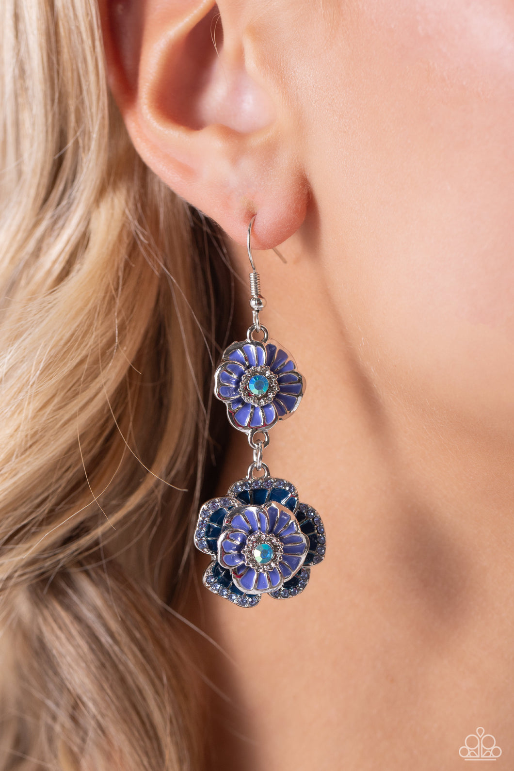 Open Door Jewelry - Intricate Impression - Blue Earrings - Paparazzi Accessories