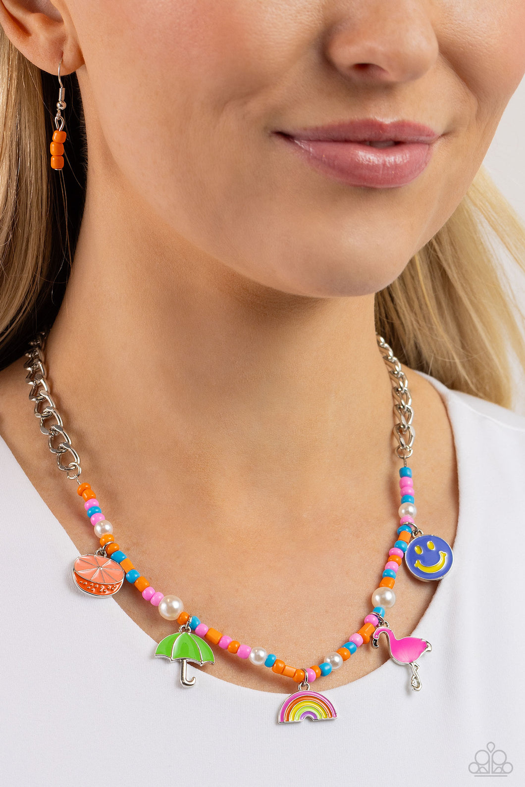 Open Door Jewelry - Summer Sentiment - Orange Necklace - Paparazzi Accessories