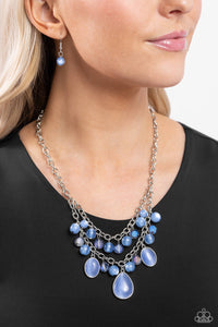 Open Door Jewelry - Dewy Disposition - Blue Necklace - Paparazzi Accessories