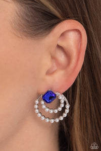 Open Door Jewelry - Double Standard - Blue Post Earrings - Paparazzi Accessories