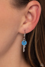 Load image into Gallery viewer, Open Door Jewelry - Key Performance - Blue Earrings - Paparazzi Accessories
