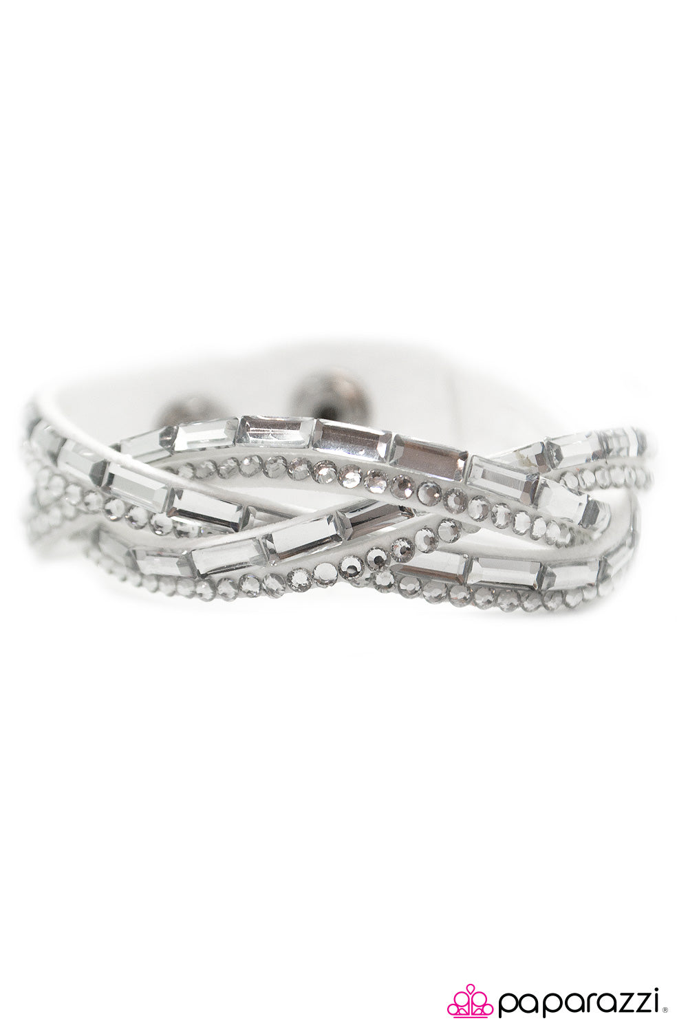 Open Door Jewelry - The Wow Factor - White Bracelet - Paparazzi Accessories