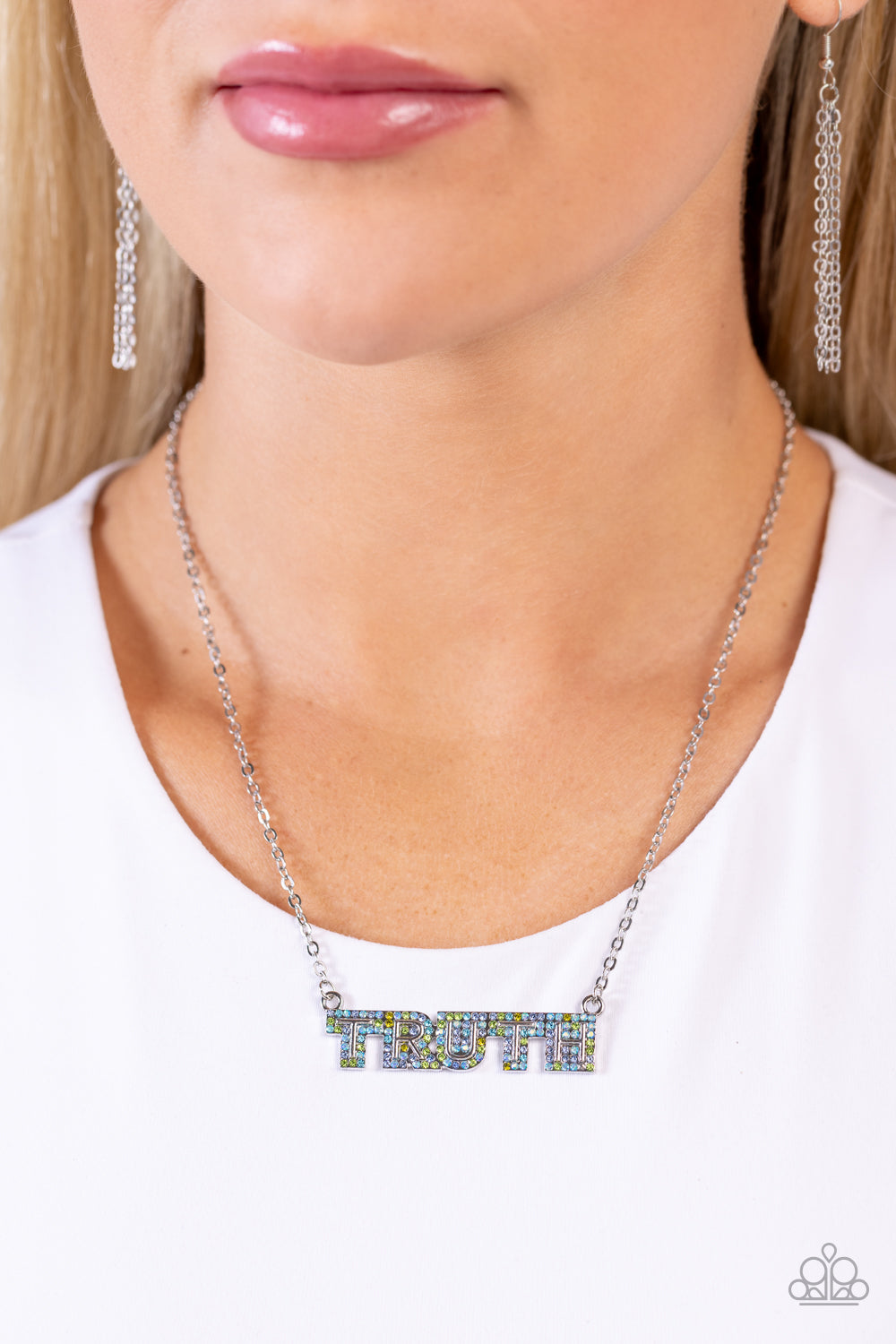 Open Door Jewelry - Truth Trinket - Blue Necklace - Paparazzi Accessories