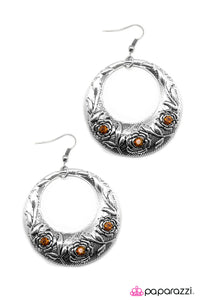 Open Door Jewelry - Blooming Borders - Brown Earrings - Paparazzi Accessories