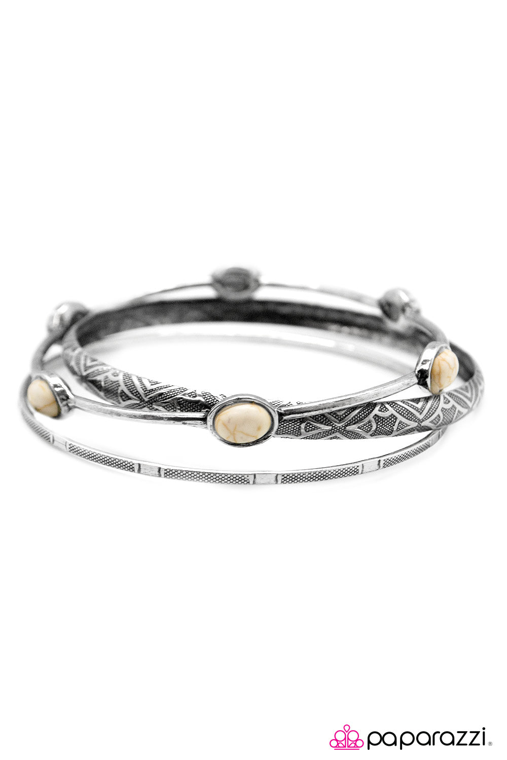 Open Door Jewelry - Stonehenge - White Bracelet - Paparazzi Accessories