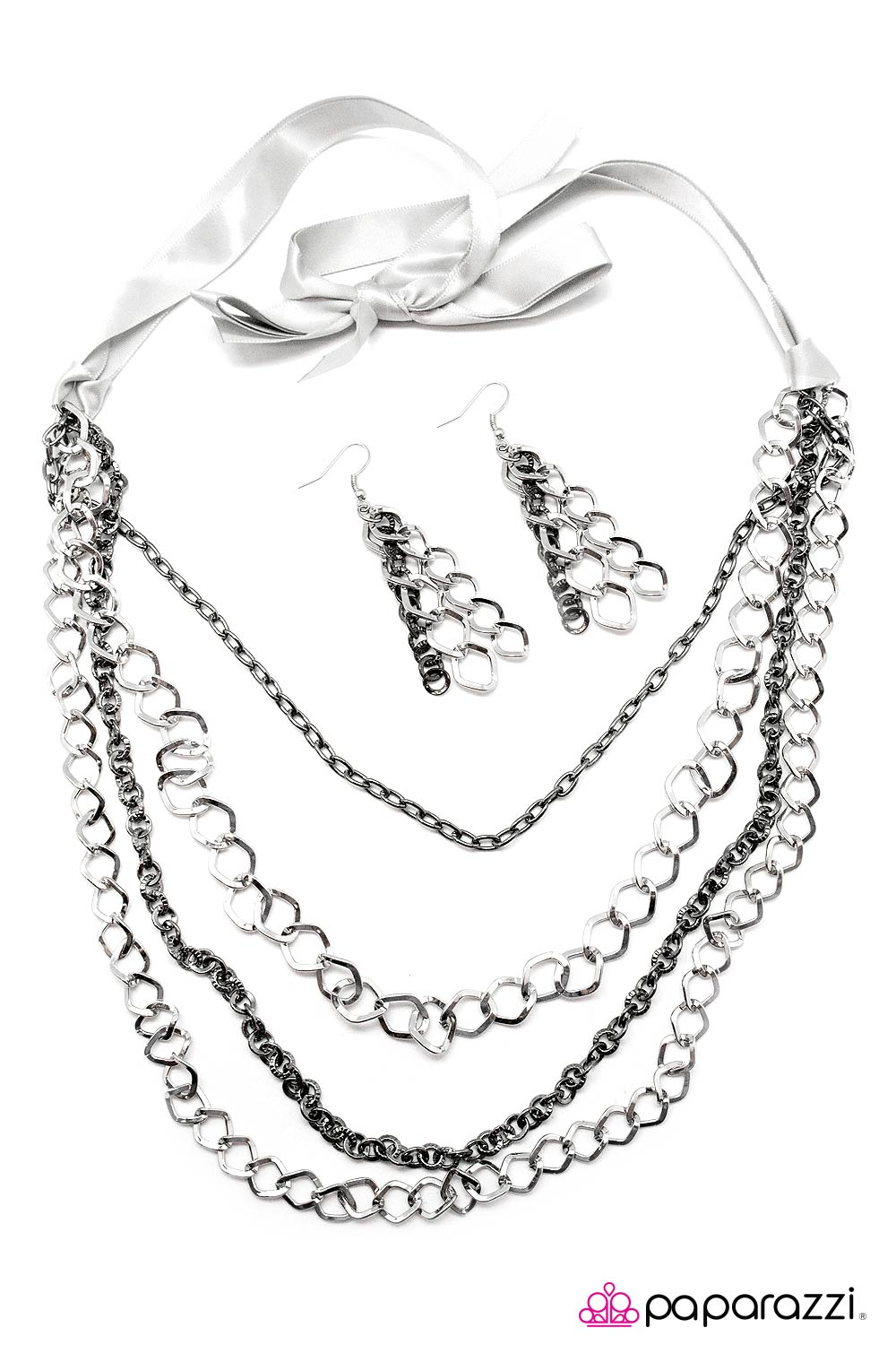 Open Door Jewelry - No Strings Attached - Silver Necklace - Paparazzi Accessories