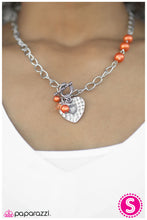 Load image into Gallery viewer, five-dollar-jewelry-heart-of-the-matter-orange-necklace-paparazzi-accessories
