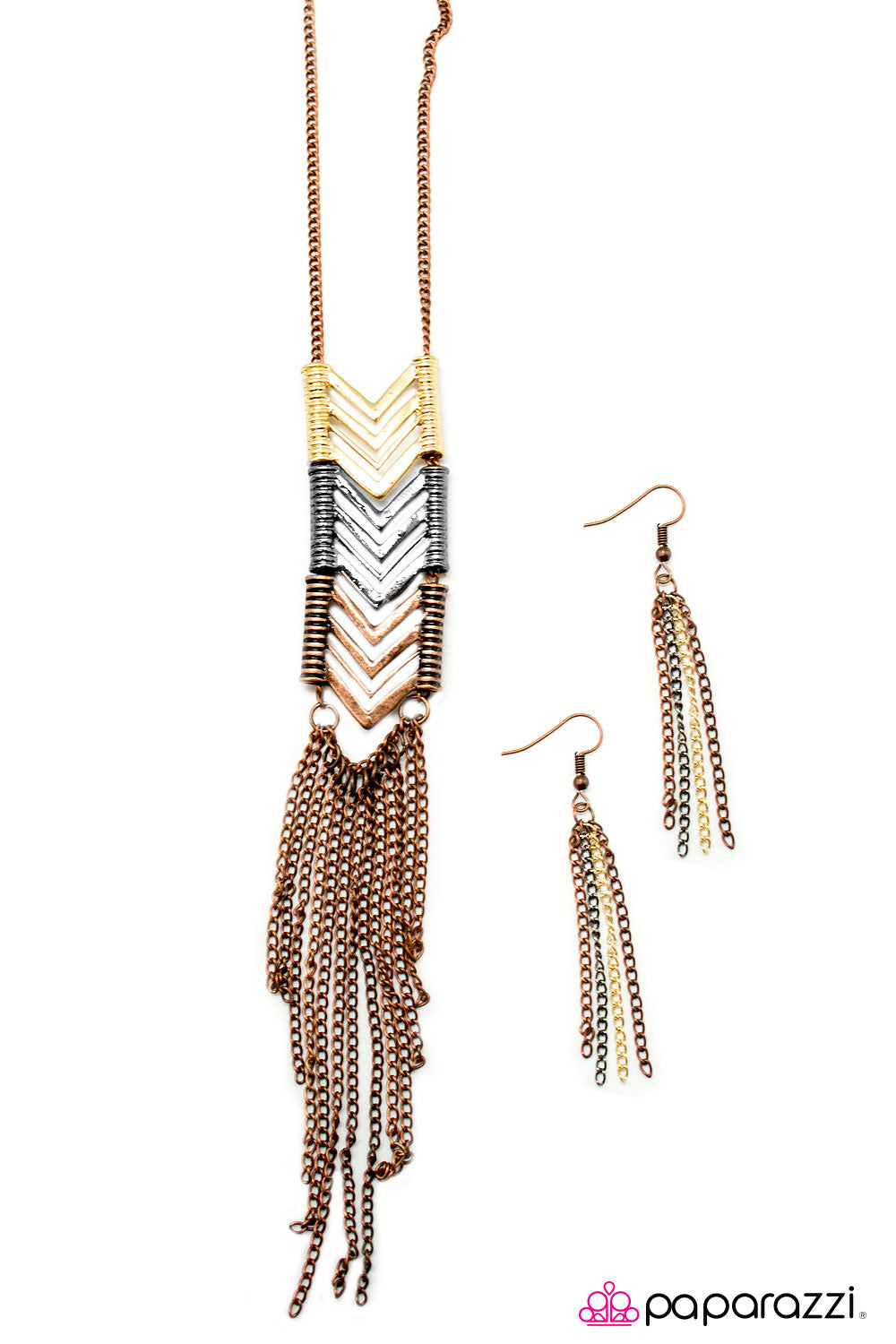 Open Door Jewelry - Catch Me If You Can - Copper Necklace - Paparazzi Accessories
