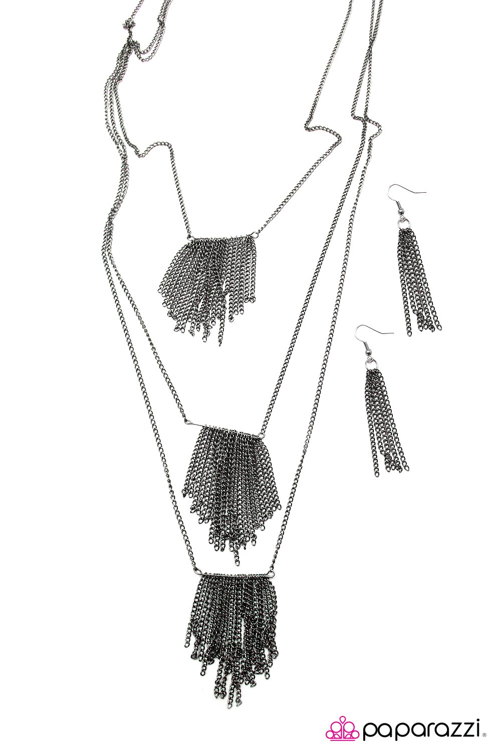 Open Door Jewelry - Everything Falls Into Place - Black Necklace - Paparazzi Accessories