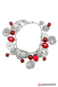 Open Door Jewelry - Two-Faced- Red Bracelet - Paparazzi Accessories
