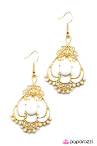 Open Door Jewelry - Queen Of Spades - White Earrings - Paparazzi Accessories