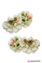 Load image into Gallery viewer, Open Door Jewelry - Strawberry Fields Forever - White Hair Clip - Paparazzi Accessories
