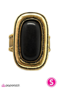 Open Door Jewelry - A Little Bit Country - Black Ring - Paparazzi Accessories