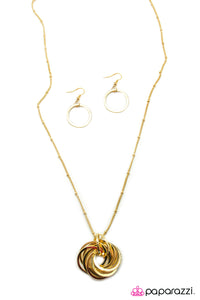 Open Door Jewelry - Whirl Me Round - Gold Necklace - Paparazzi Accessories