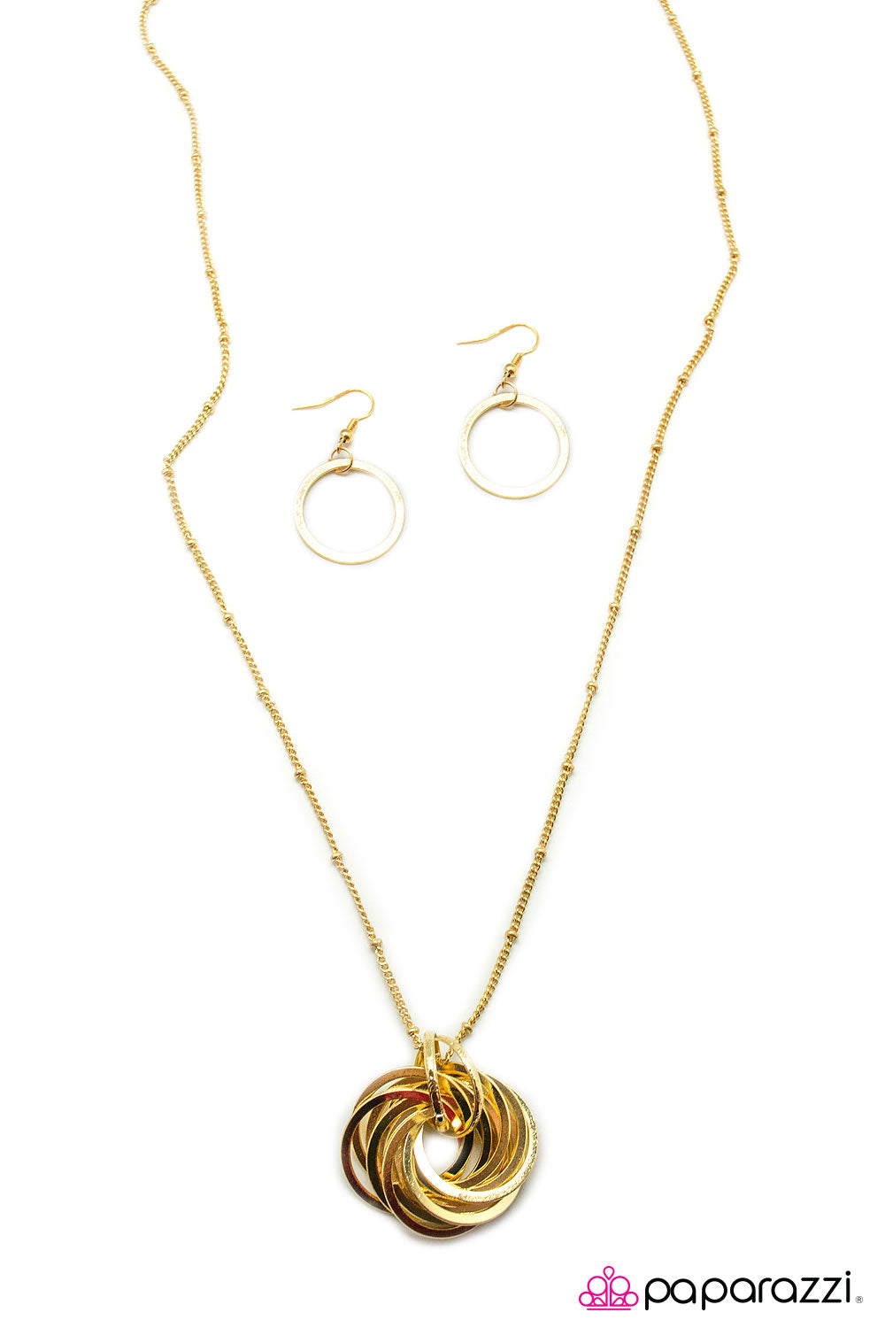 Open Door Jewelry - Whirl Me Round - Gold Necklace - Paparazzi Accessories
