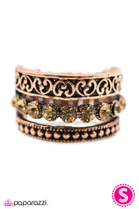 Open Door Jewelry - Triple Crown - Copper Ring - Paparazzi Accessories