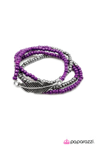 Open Door Jewelry - Flying First Class - Purple Bracelet - Paparazzi Accessories