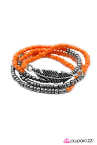 Open Door Jewelry - Flying First Class - Orange Bracelet - Paparazzi Accessories
