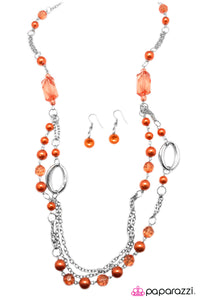 Open Door Jewelry - The Toast of the Town - Orange Necklace - Paparazzi Accessories