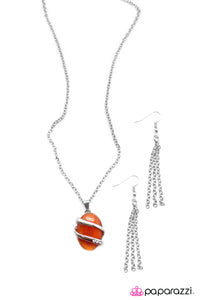 Open Door Jewelry - Keep Stringing You Along- Orange Necklace - Paparazzi Accessories