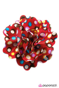 Open Door Jewelry - Party Time - Red Hair Clip - Paparazzi Accessories