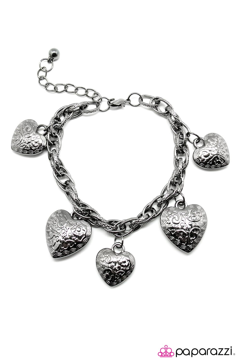 Open Door Jewelry - This Heart Of Mine - Black Bracelet - Paparazzi Accessories
