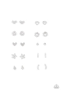 Open Door Jewelry - Starlet Shimmer White Rhinestone Post Earring - Paparazzi Accessories