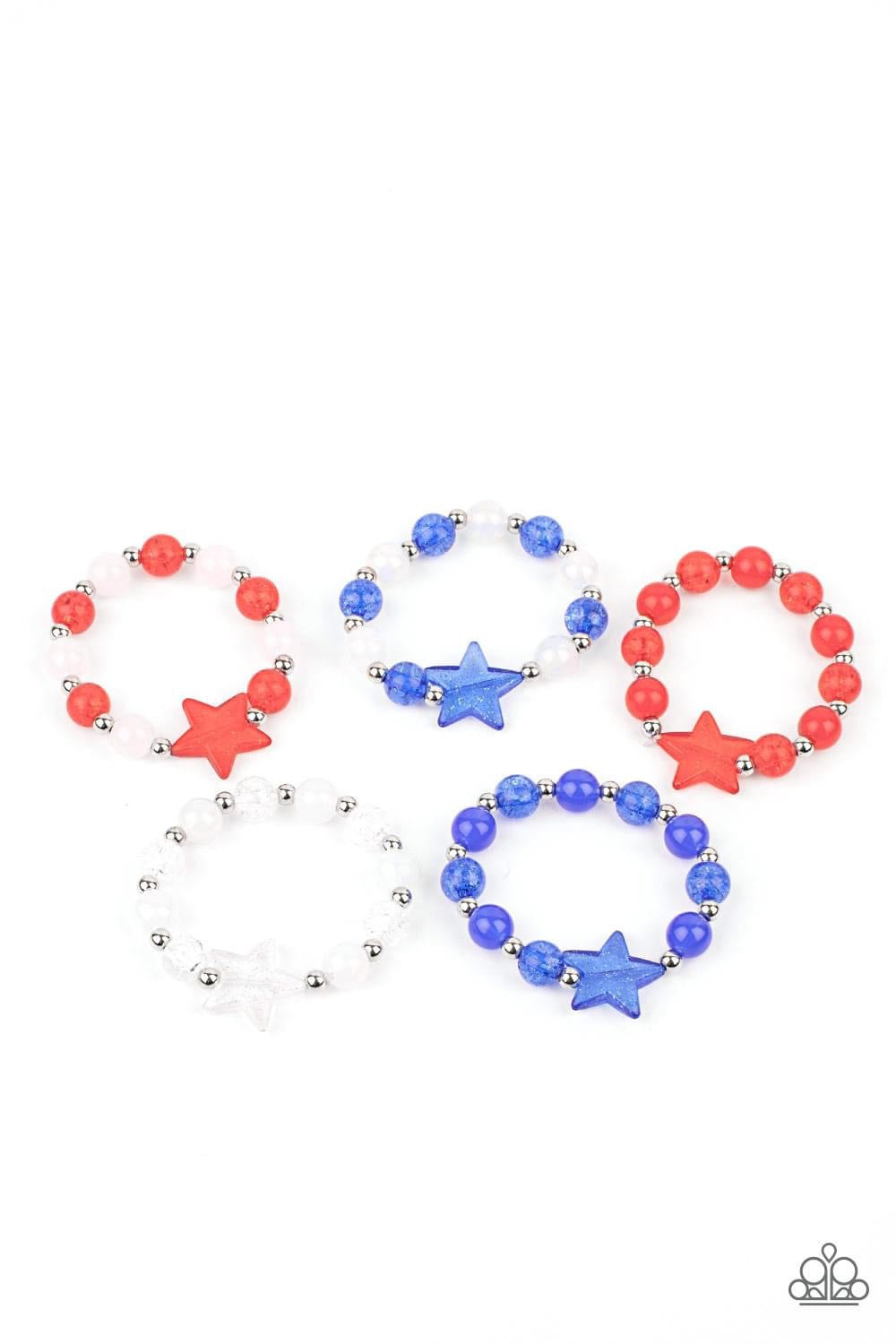 Open Door Jewelry - 4th of July - Multi Starlet Shimmer Bracelets - Paparazzi Accessories